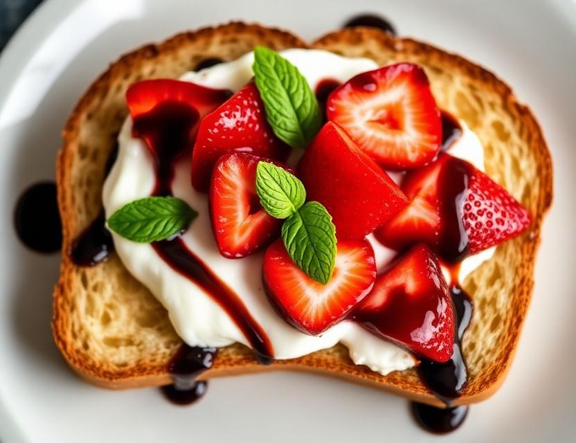 Halal Oven Baked Strawberry Balsamic Breakfast Toast Recipe