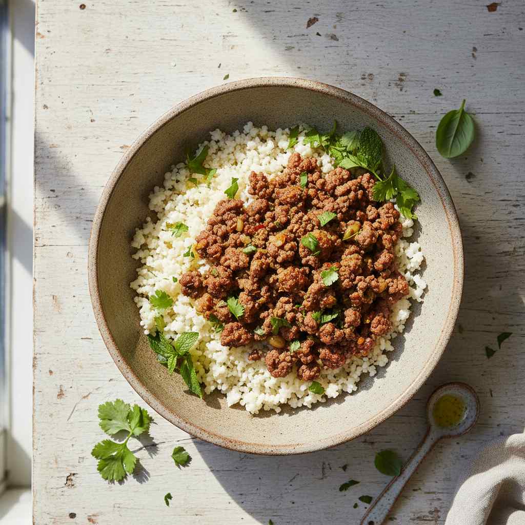 Halal Paleo Beef Cauliflower Rice