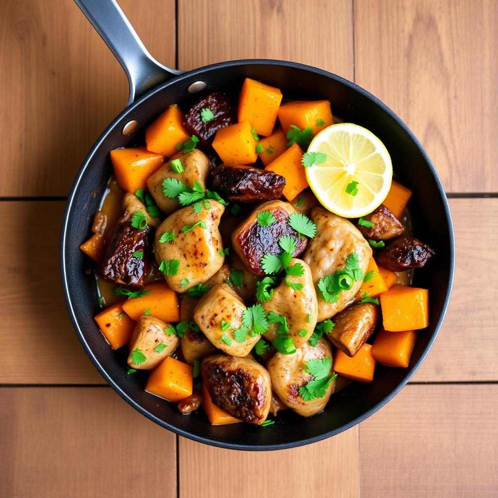 Halal Paleo Chicken Sausage Sweet Potato Skillet Recipe