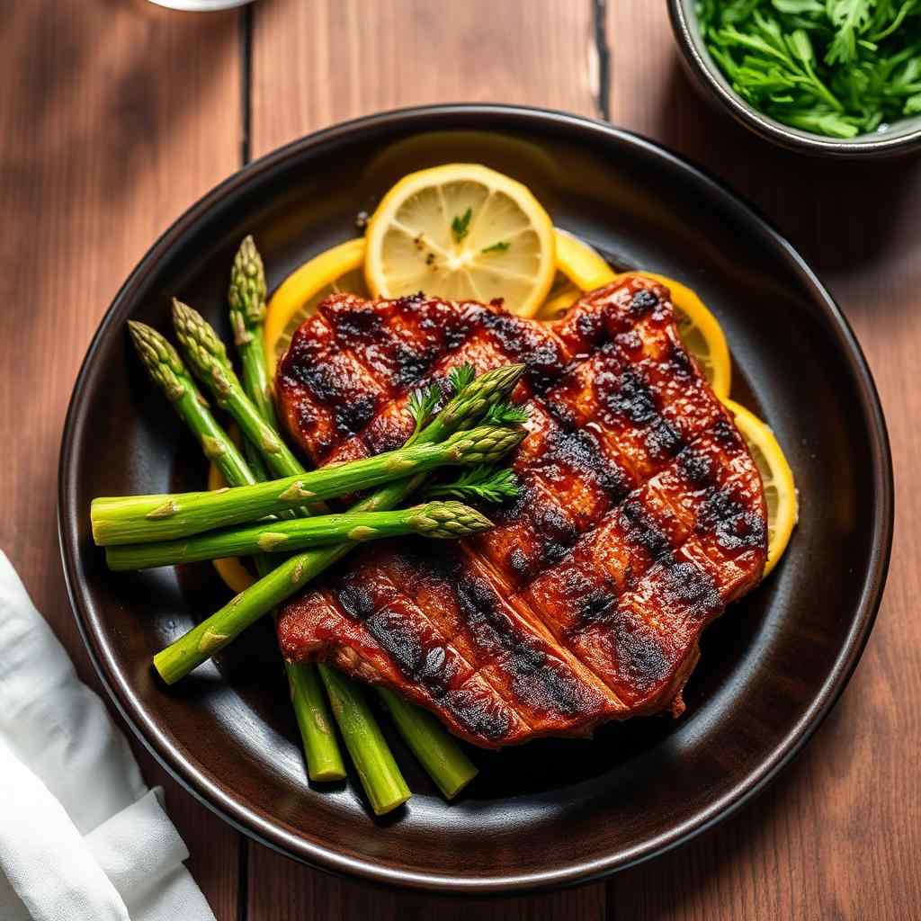 Halal Paleo Grilled Steak with Asparagus Recipe