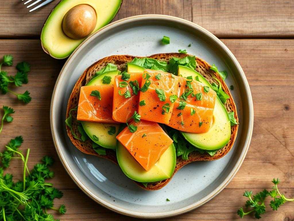 Halal PCOS Friendly Avocado Salmon Toast Recipe