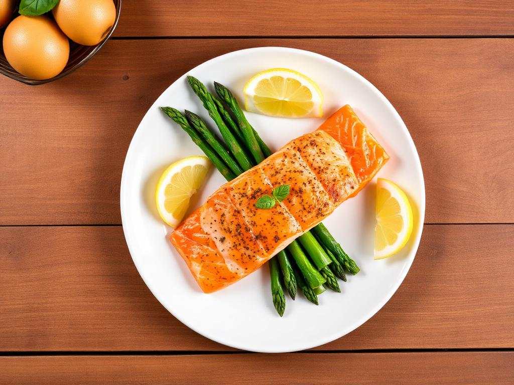 Halal PCOS Friendly Baked Salmon with Asparagus Recipe