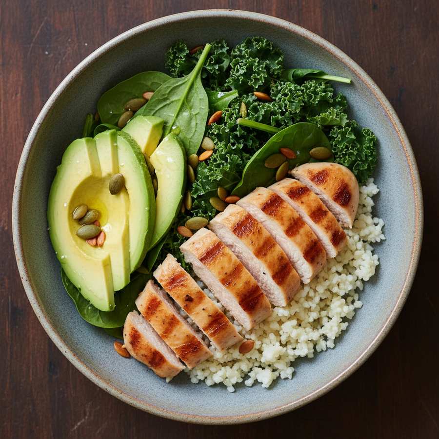 Halal PCOS Friendly Chicken Cauliflower Bowl