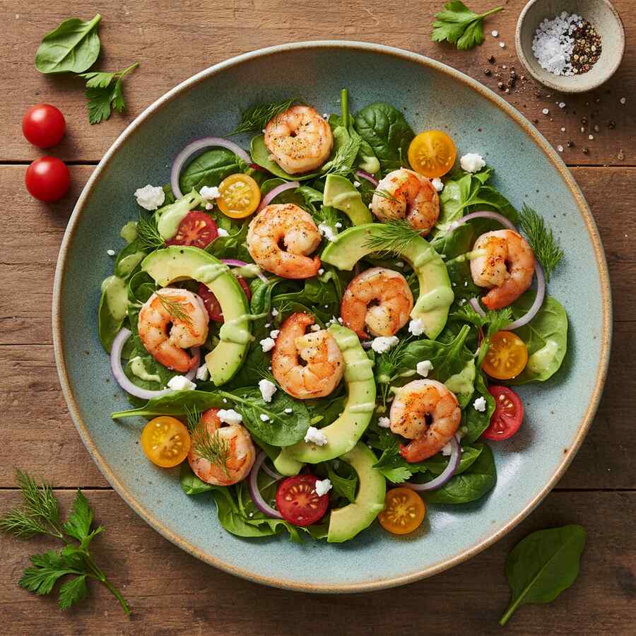 Halal PCOS Friendly Shrimp Salad