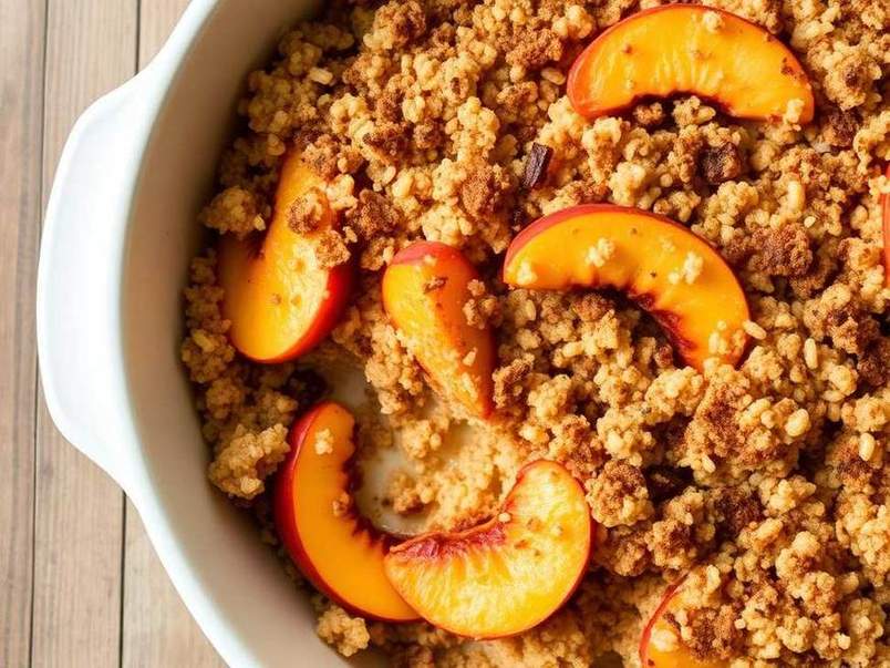 Halal Oven Baked Peach Cobbler Breakfast Quinoa Recipe
