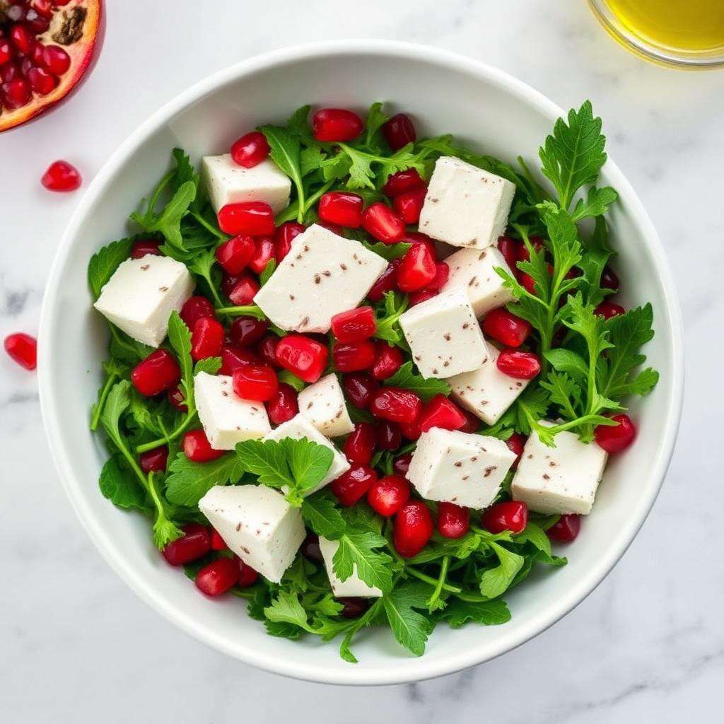 Halal Pomegranate Feta Salad Recipe Fresh Mint