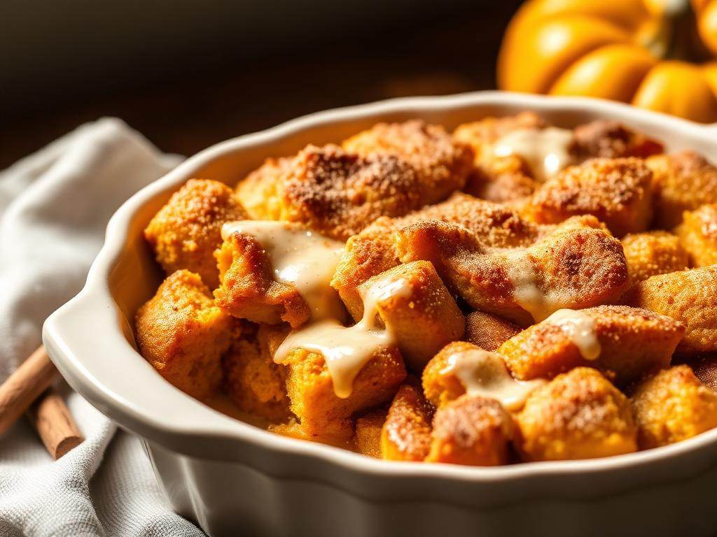 Halal Baked Pumpkin Spice Breakfast Bread Pudding Recipe