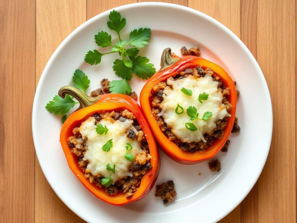 Halal Quinoa Black Bean Stuffed Peppers