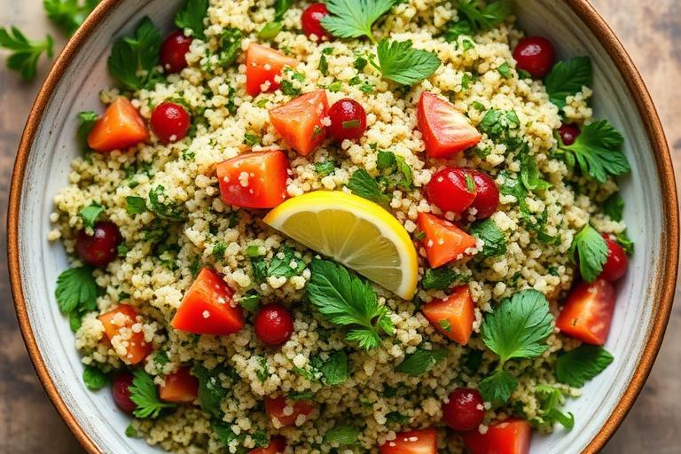Halal Quinoa Tabbouleh Salad (Fresh Herbs)