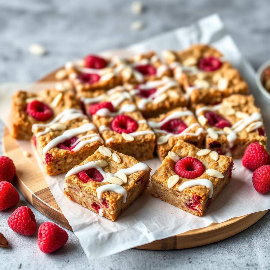 Halal Oven Baked Raspberry Almond Breakfast Bars Recipe