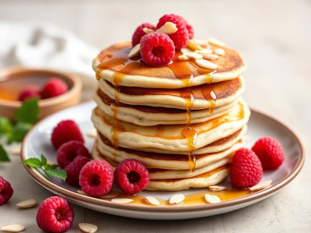 Halal Easy Raspberry Almond Protein Pancakes Recipe