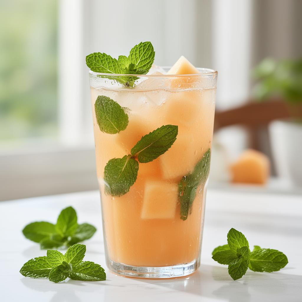 Halal Refreshing Cantaloupe Mint Cooler