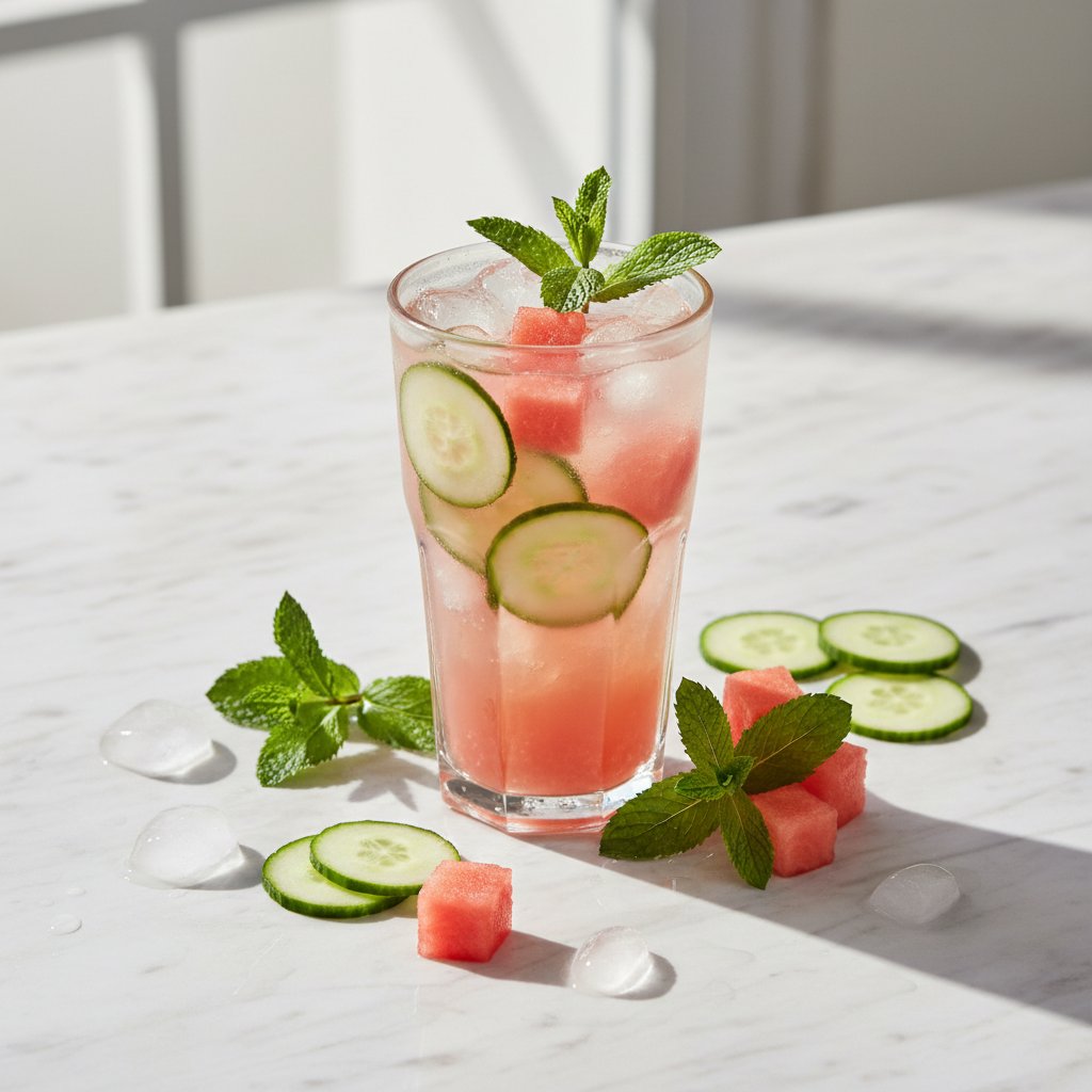 Halal Refreshing Cucumber Watermelon Mint Drink Recipe