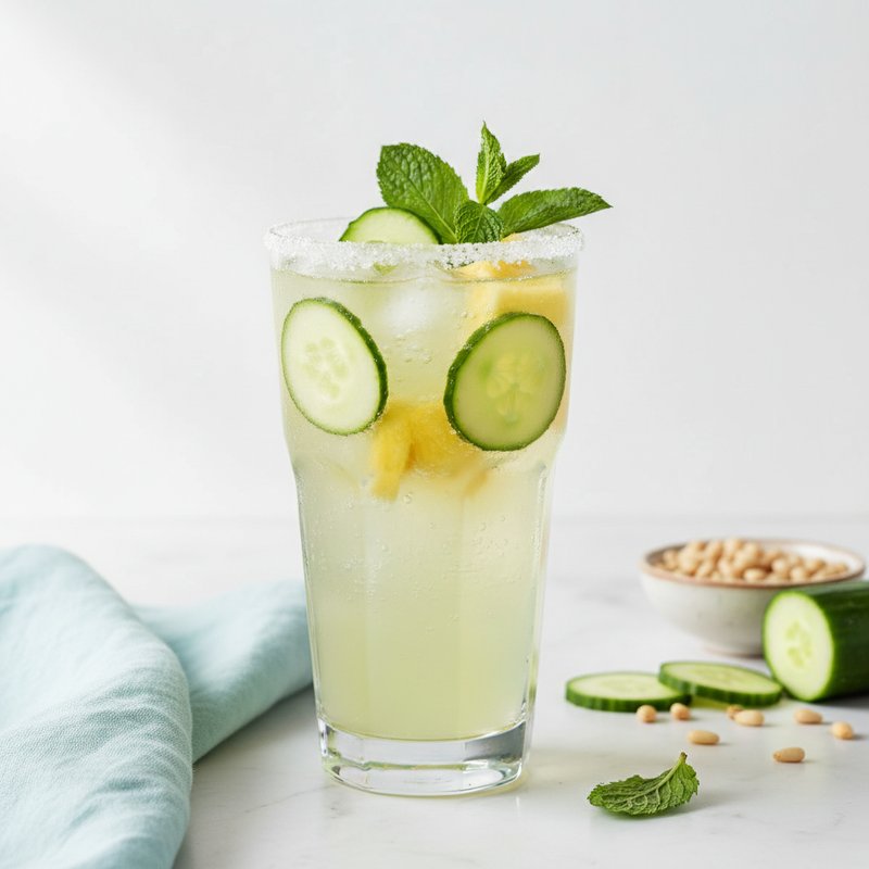 Halal Refreshing Pineapple Cucumber Mint Drink Recipe