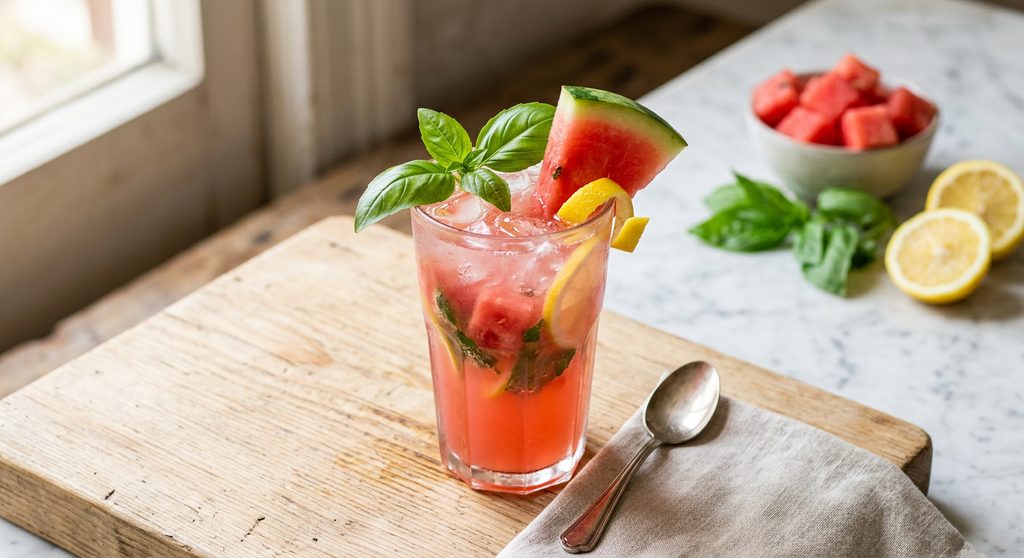 Halal Refreshing Watermelon Basil Lemonade