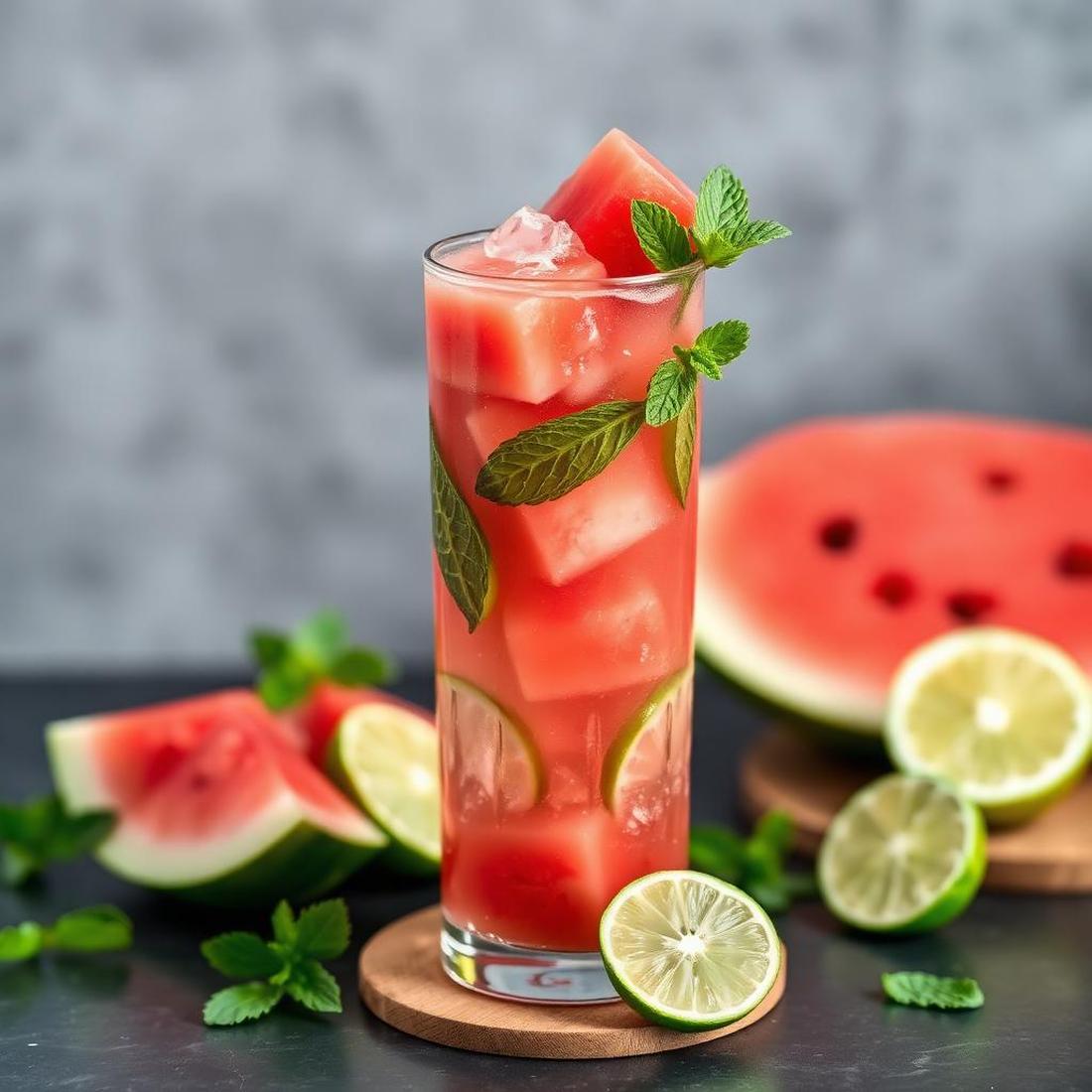 Halal Refreshing Watermelon Mint Lime Cooler Recipe