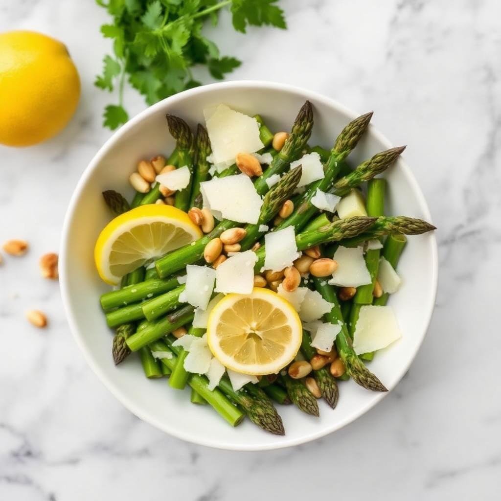 Halal Roasted Asparagus Lemon Salad Recipe