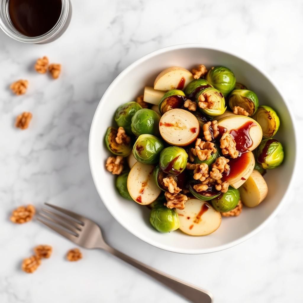 Halal Roasted Brussels Sprouts Apple Salad
