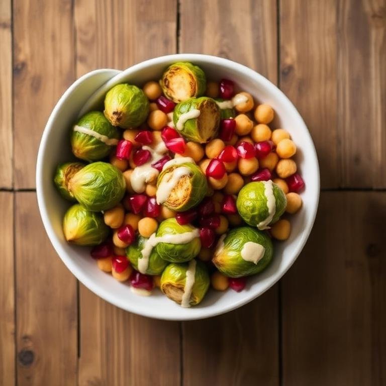 Halal Roasted Brussels Sprouts Chickpea Bowl