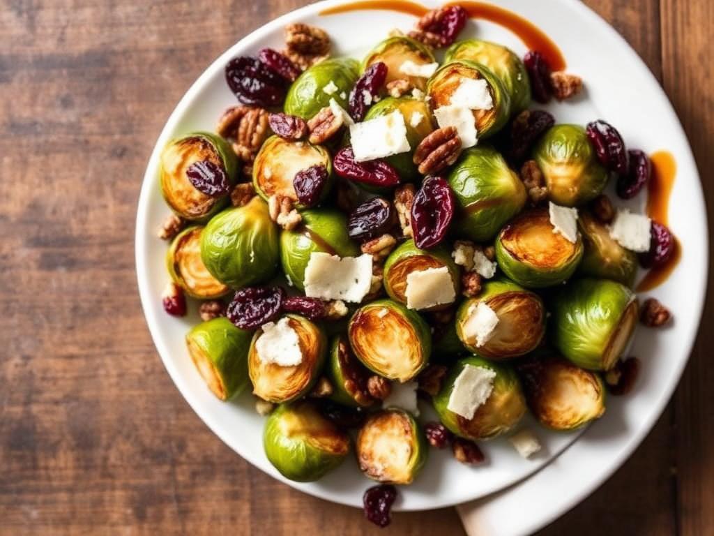 Halal Roasted Brussels Sprouts Salad Recipe with Balsamic