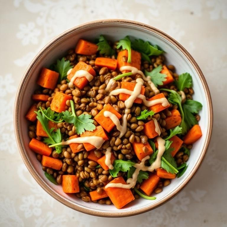 Halal Roasted Carrot Lentil Salad (Warm)