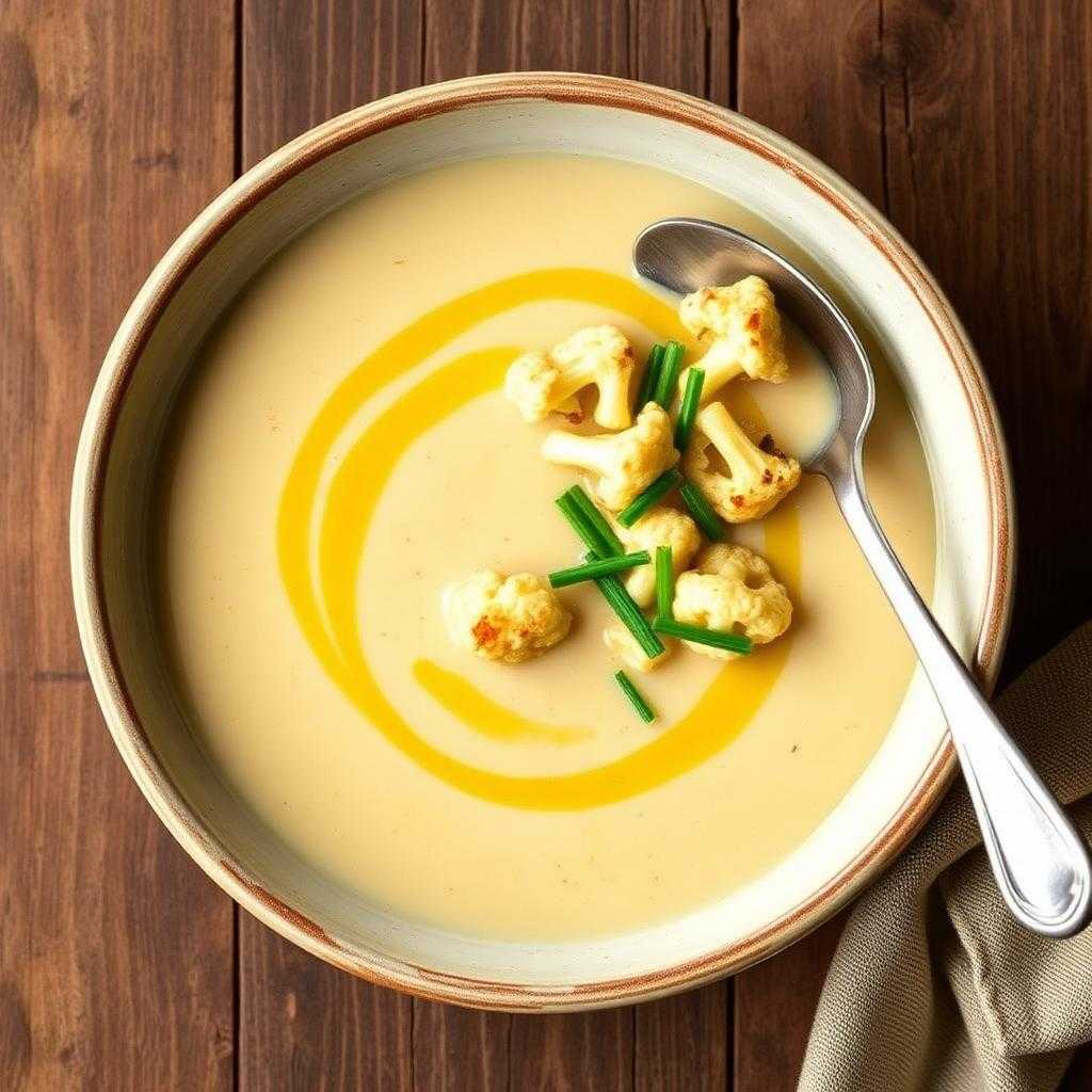 Halal Roasted Cauliflower Leek Soup