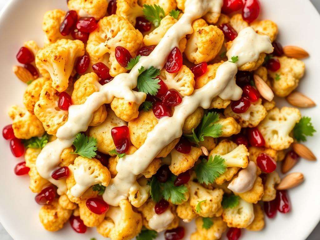 Halal Roasted Cauliflower Salad Recipe with Tahini Dressing