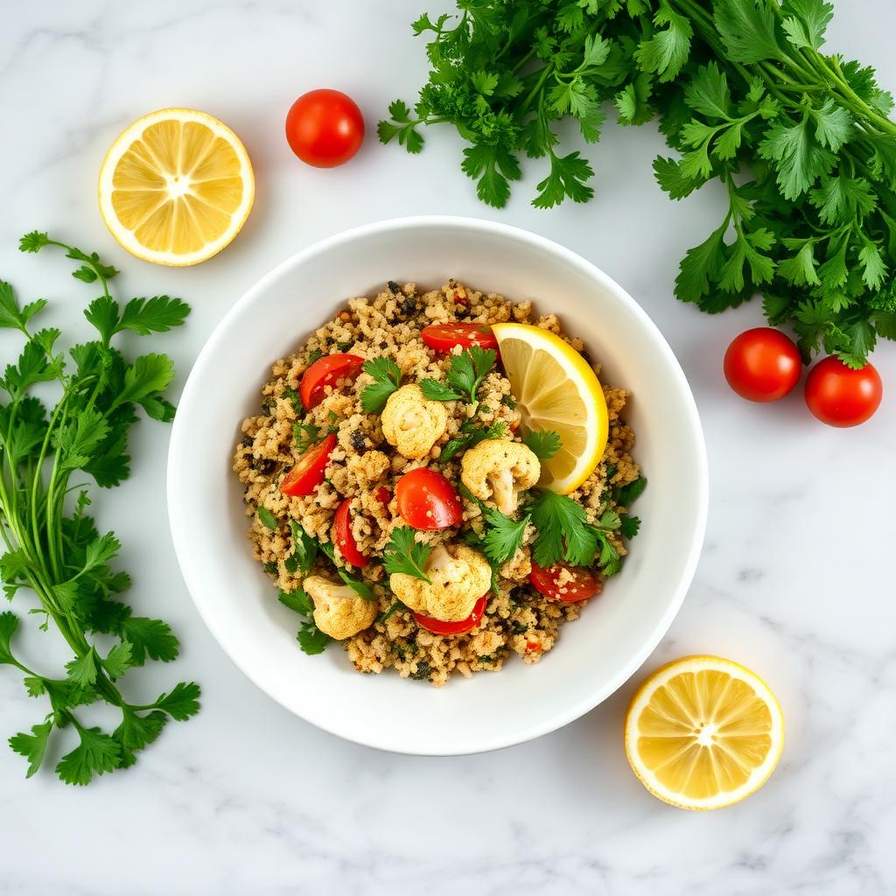 Halal Roasted Cauliflower Tabbouleh Recipe
