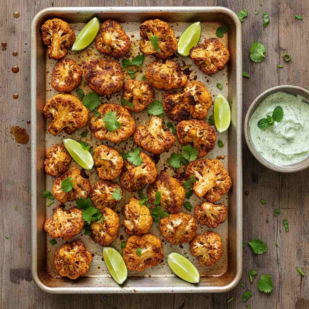 Halal Roasted Cauliflower Tikka (Healthy Vegetarian)