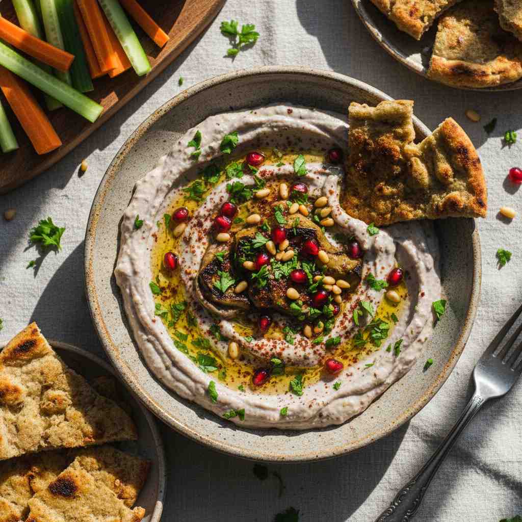 Halal Roasted Eggplant Dip Baba Ganoush Recipe Healthy