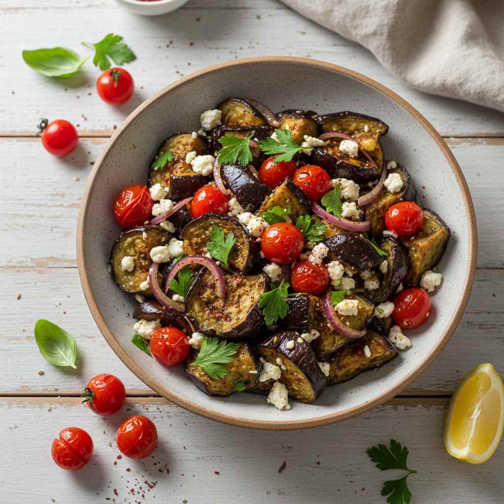 Halal Roasted Eggplant Salad Recipe (Middle Eastern)