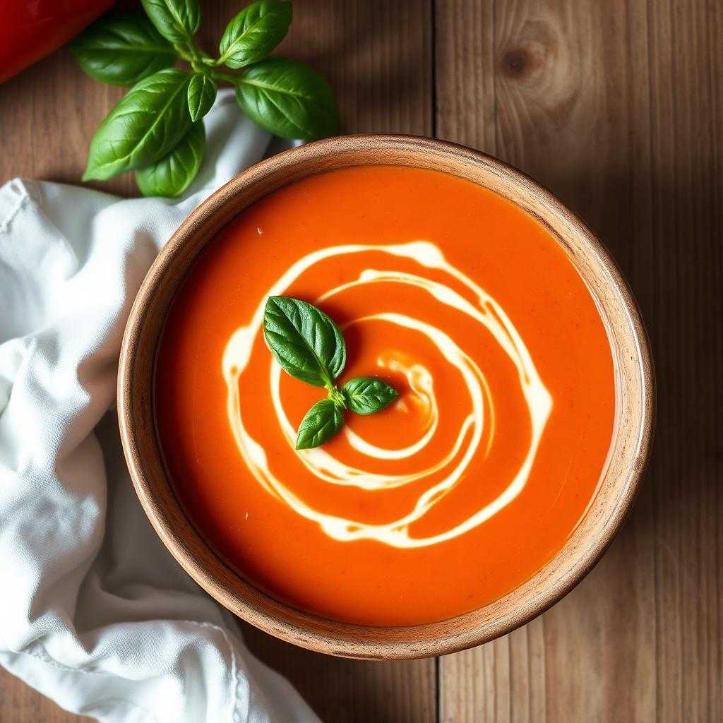 Halal Roasted Red Pepper Soup (Creamy)