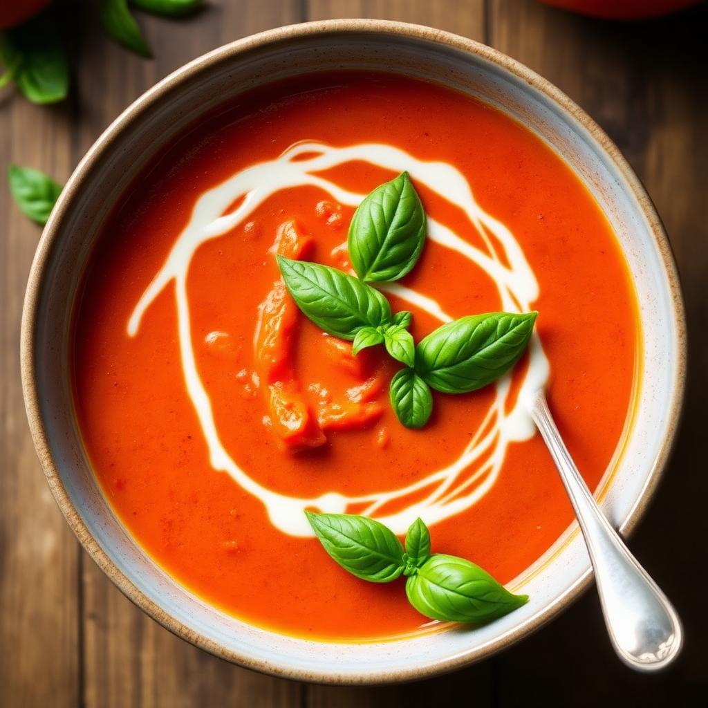 Halal Roasted Red Pepper Tomato Soup