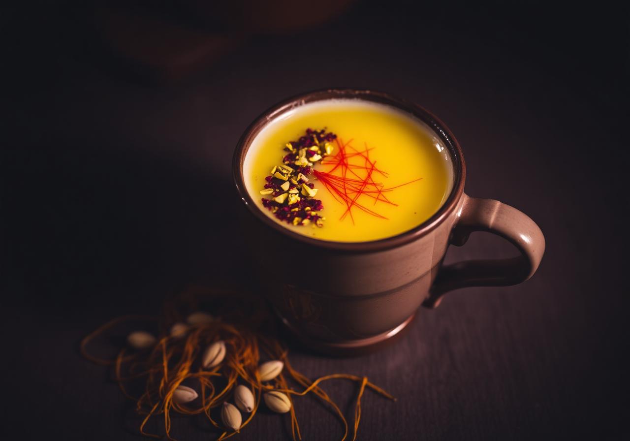 Halal Saffron Milk Recipe Warm Healthy