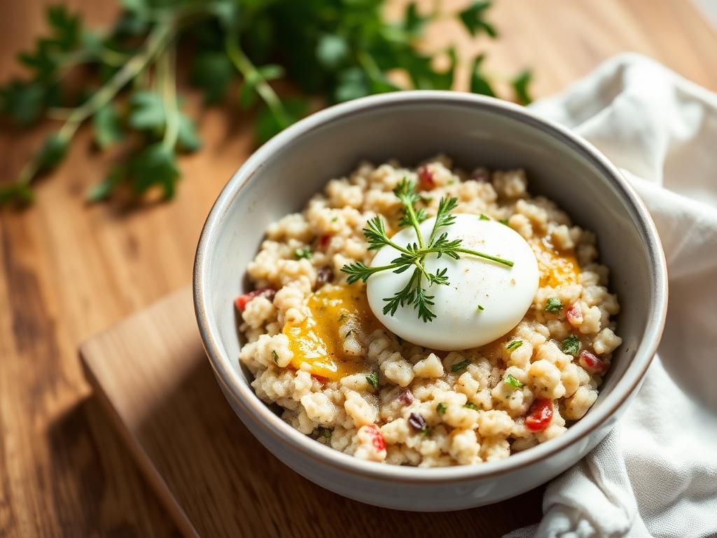 Halal Healthy Savory Herb Breakfast Oatmeal Recipe