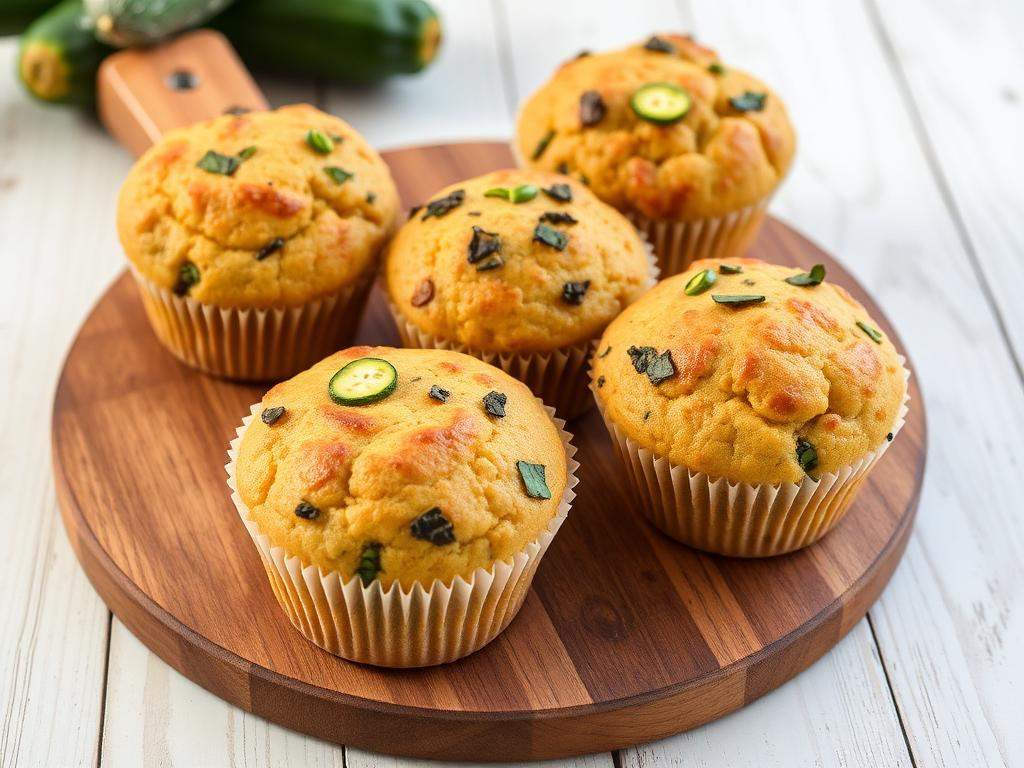 Halal Gluten Free Savory Zucchini Breakfast Muffins Recipe