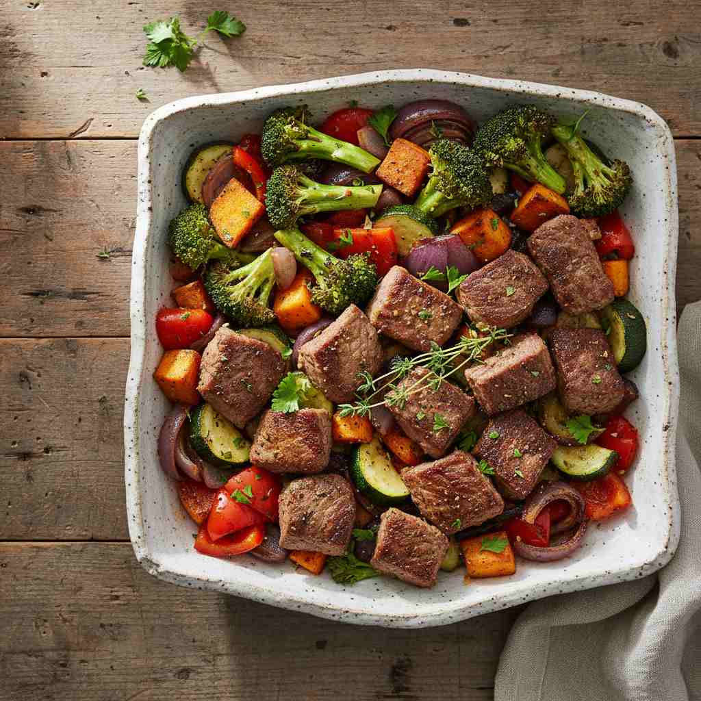 Halal Sheet Pan Beef and Vegetable Roast Recipe