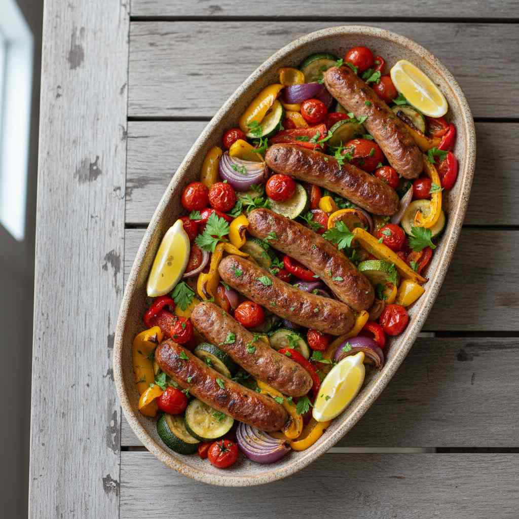 Halal Sheet Pan Chicken Sausage and Veggies Recipe