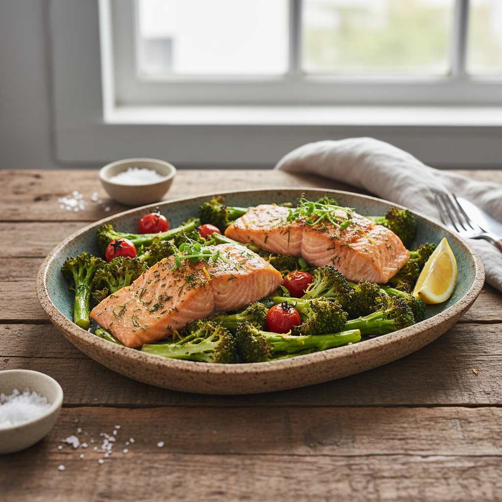 Halal Sheet Pan Salmon and Broccoli Recipe