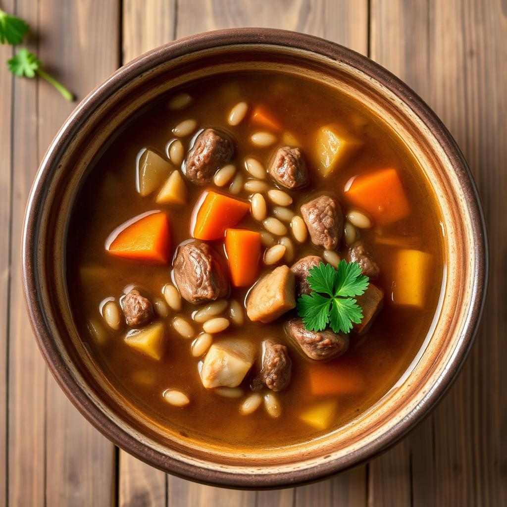 Halal Slow Cooker Beef Barley Soup (Healthy)