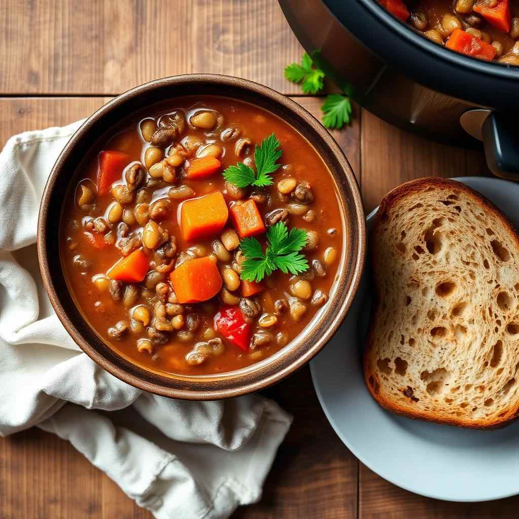 Halal Slow Cooker Lentil Soup