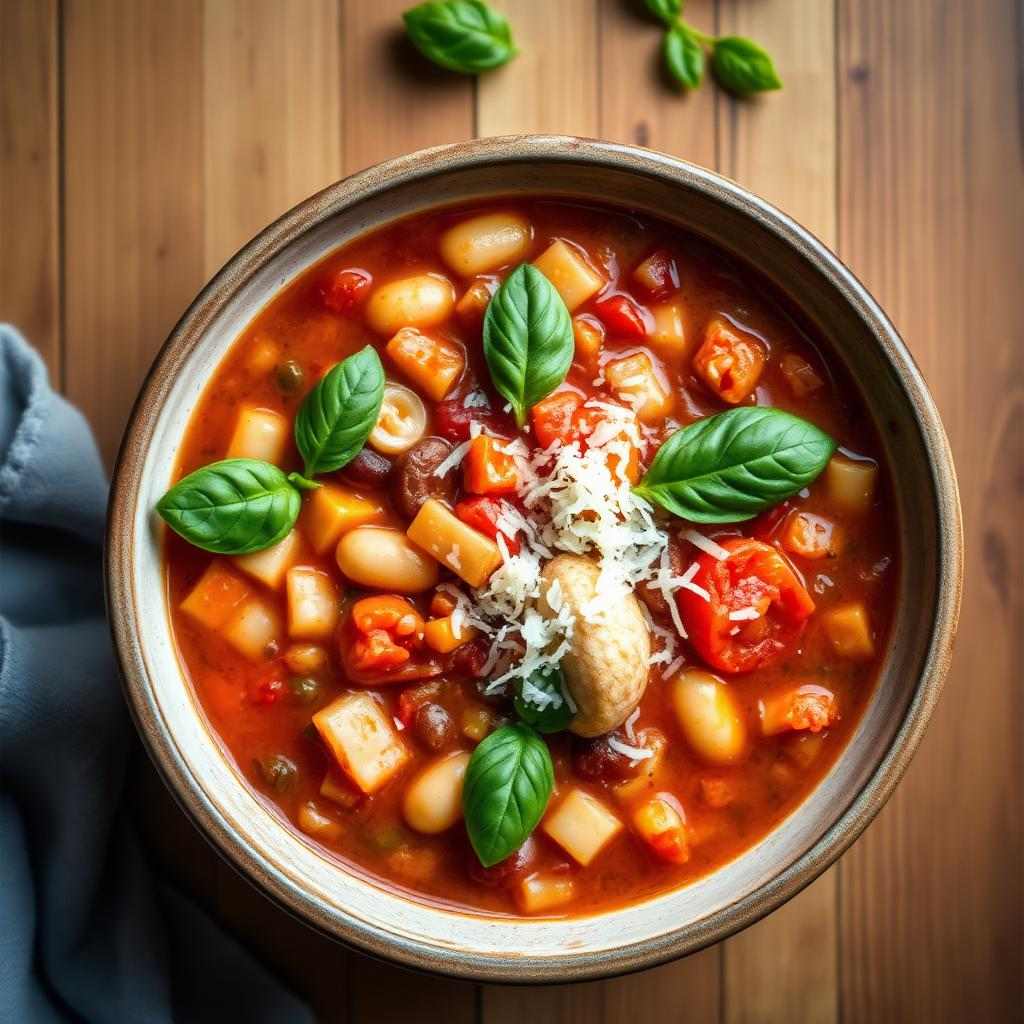 Halal Slow Cooker Minestrone Soup (Vegetarian)