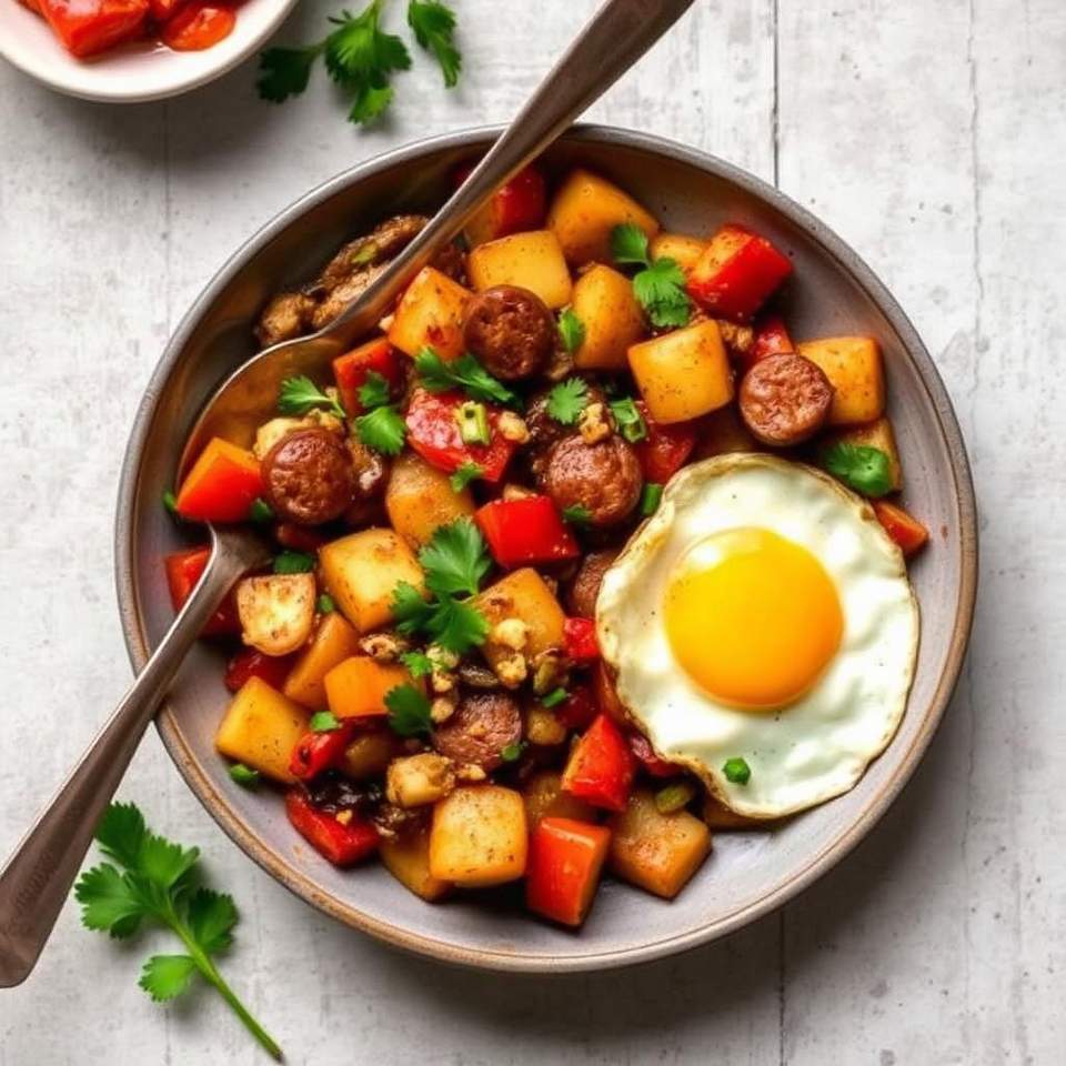 Halal Easy Southwest Turkey Sausage Breakfast Hash Recipe