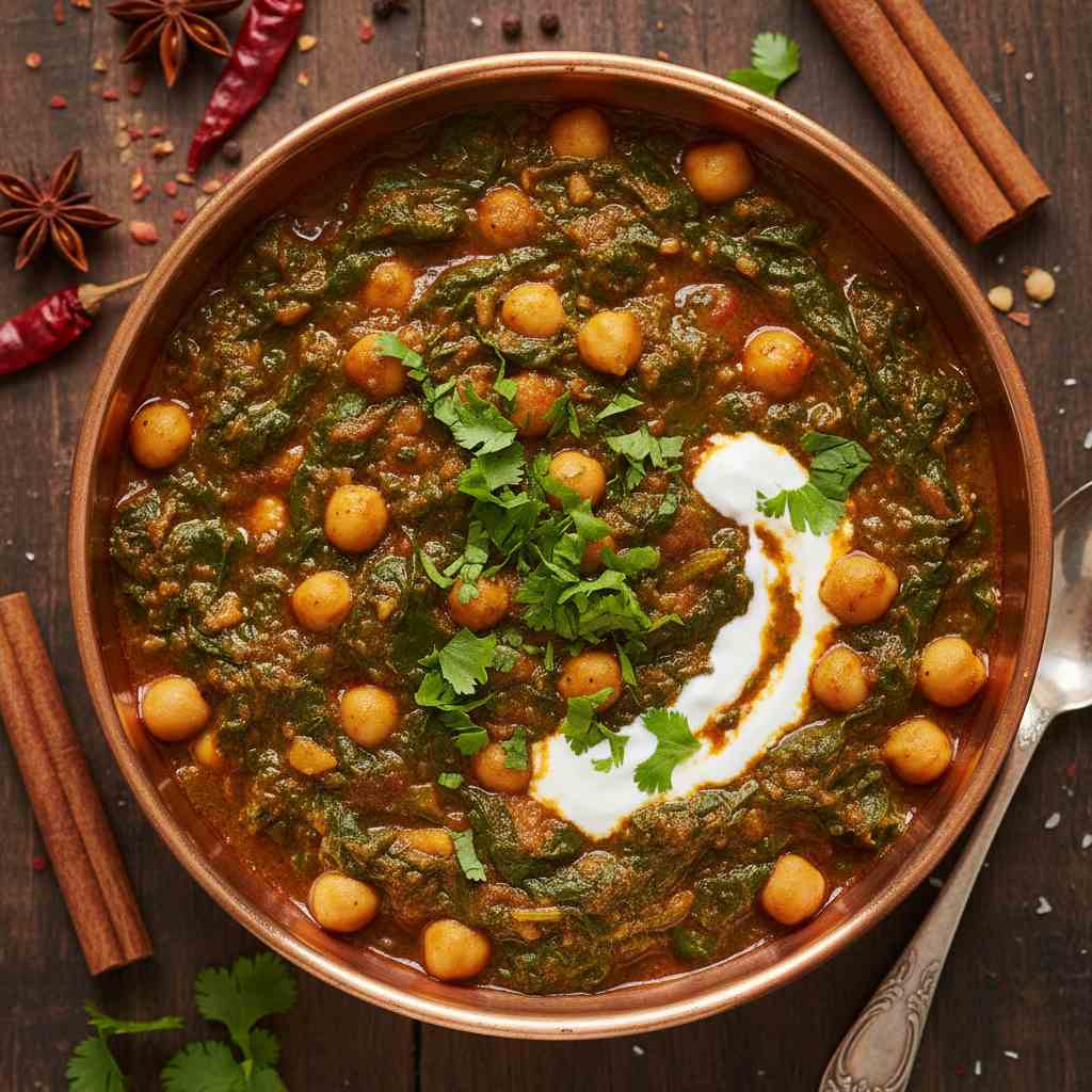 Halal Spinach Chickpea Curry Recipe Healthy