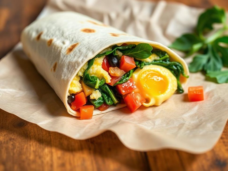 Halal Spinach Tomato Egg Wrap