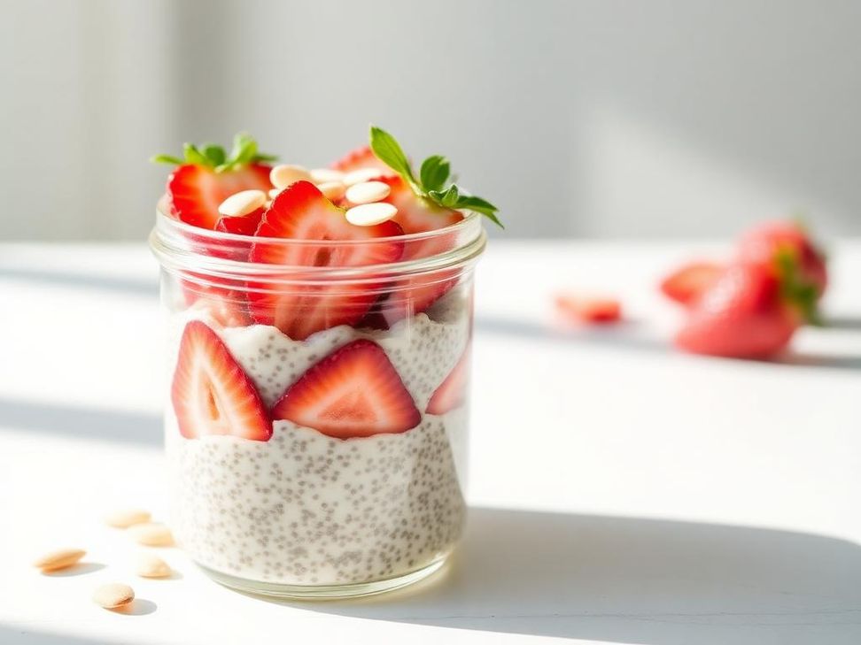 Halal Strawberry Almond Chia Pudding