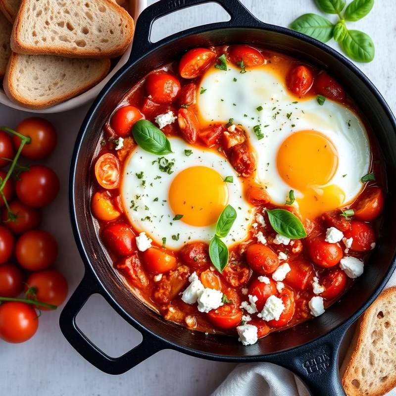 Halal Easy Tomato Feta Egg Bake Recipe