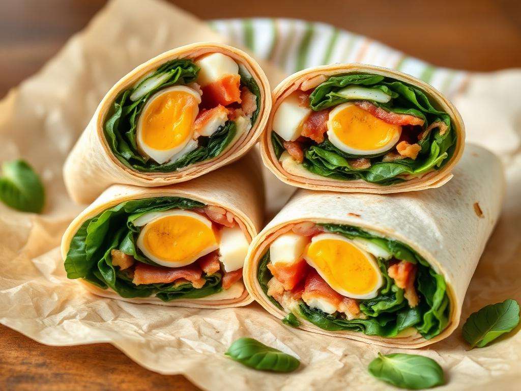 Halal High Protein Turkey Bacon Breakfast Wrap Recipe