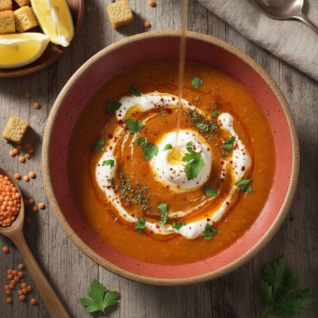 Halal Turkish Red Lentil Soup (Mercimek Çorbası) - Homemade