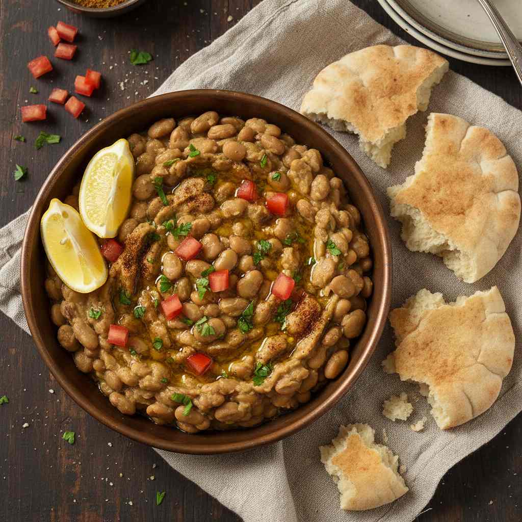 Halal Vegetarian Fava Bean Ful Medames Bowl